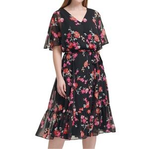 Calvin Klein Floral Black Dress